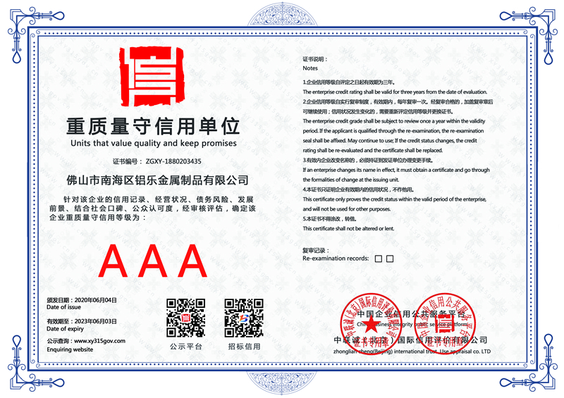 東營(yíng)重質(zhì)量守信用單位